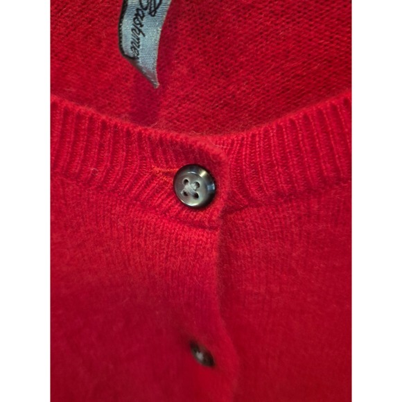 APT 9 Red 100% Cashmere Button Front Cardigan Sweater Women's Size L - Picture 3 of 6